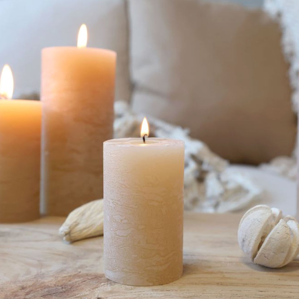 Rustic Pillar Candle - honey