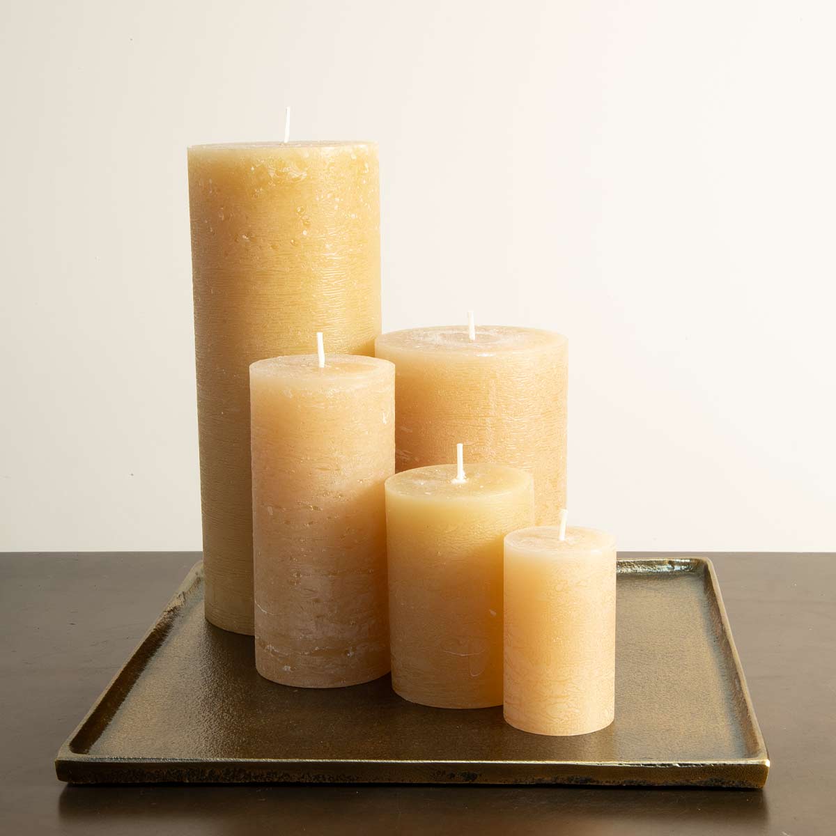 Rustic Pillar Candle - Honey