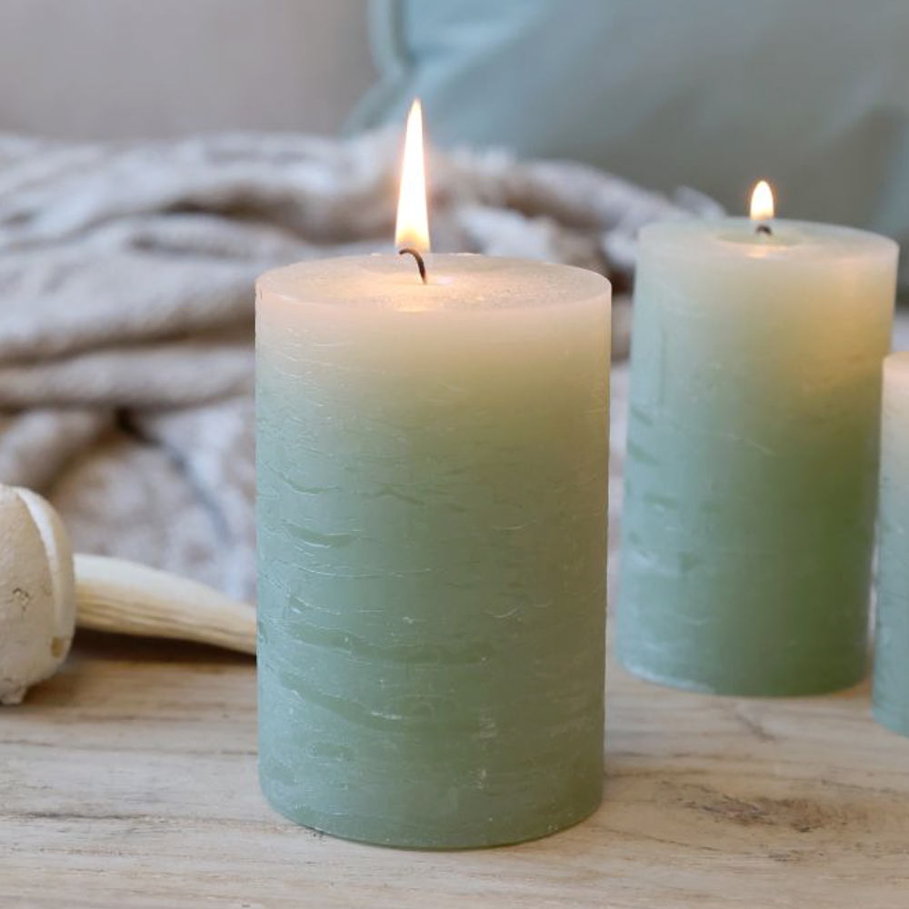 Rustic Pillar Candle - Verte