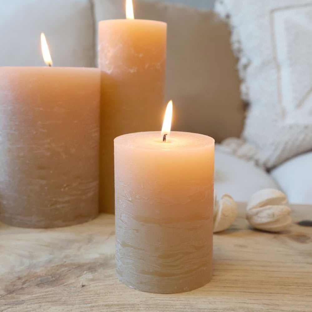 Rustic Pillar Candle - honey