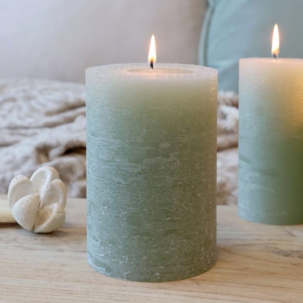 Rustic Pillar Candle - Verte