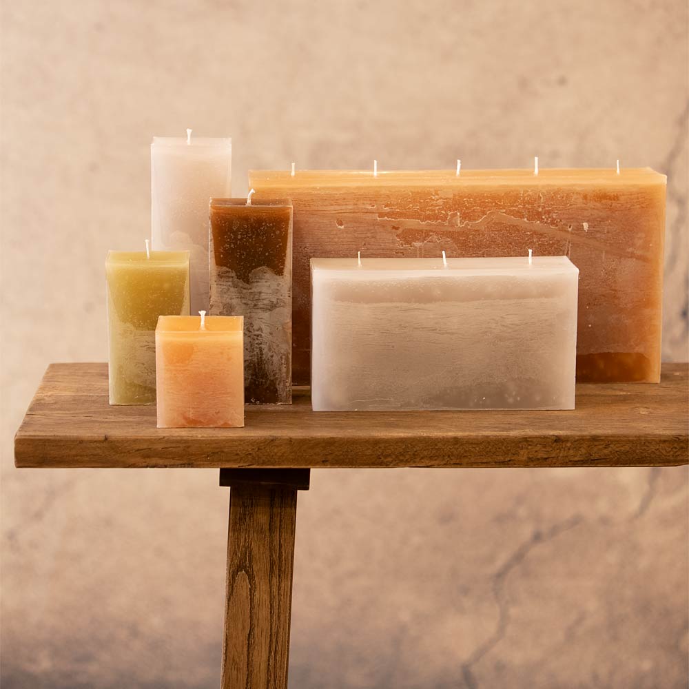 Rustic Square Candle - Linen