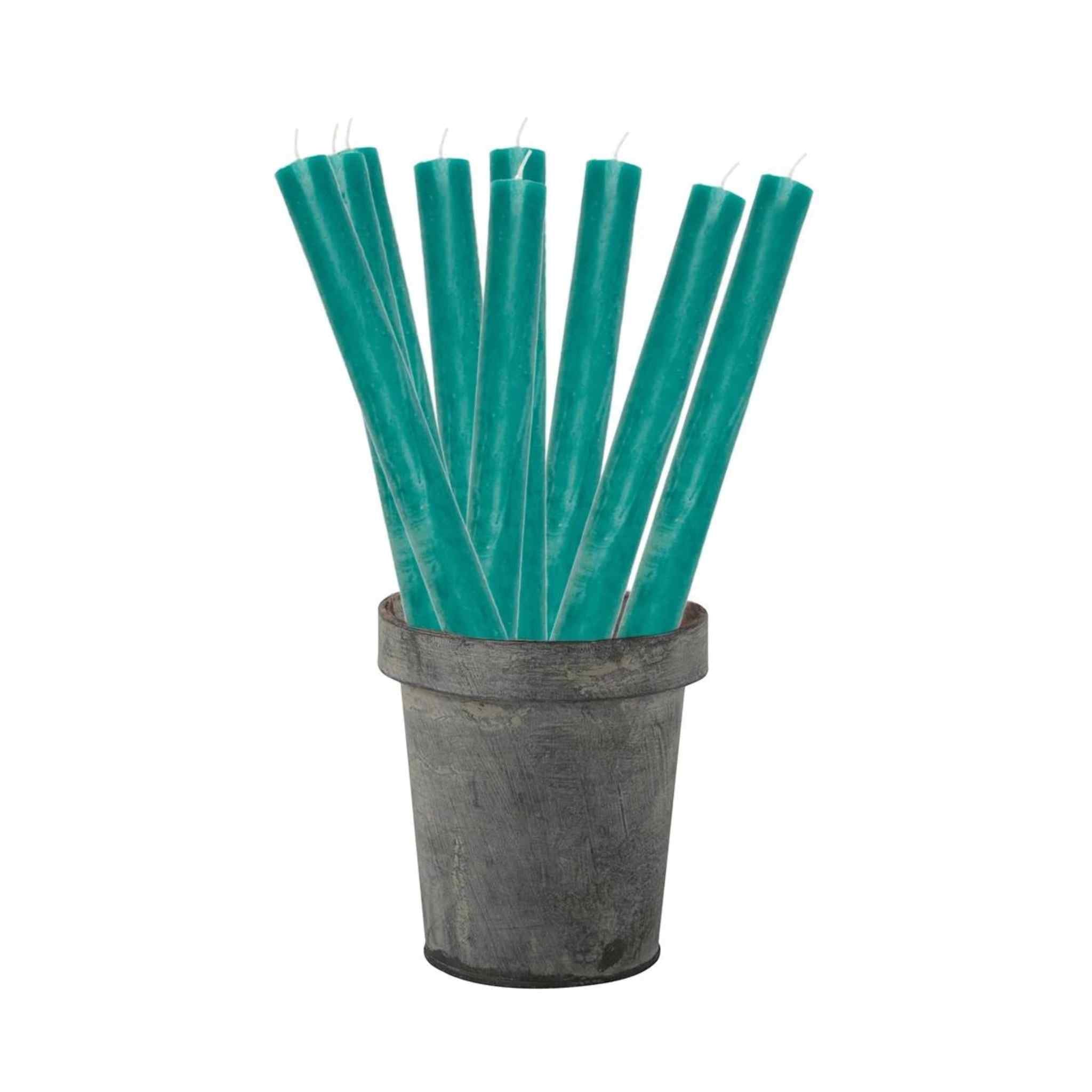 Rustic Dinner Candle - Turquoise