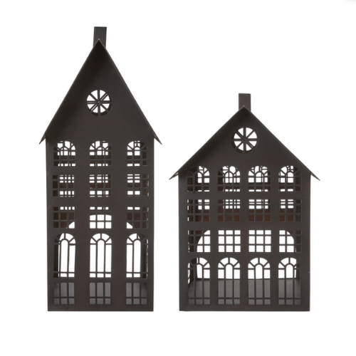 Rustic Metal Houses - Set of Two