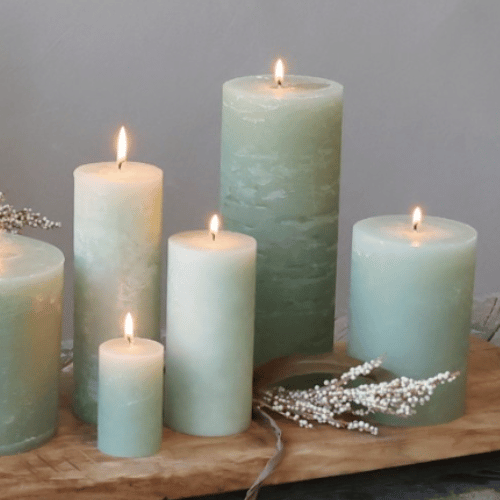 Rustic Pillar Candle - Verte
