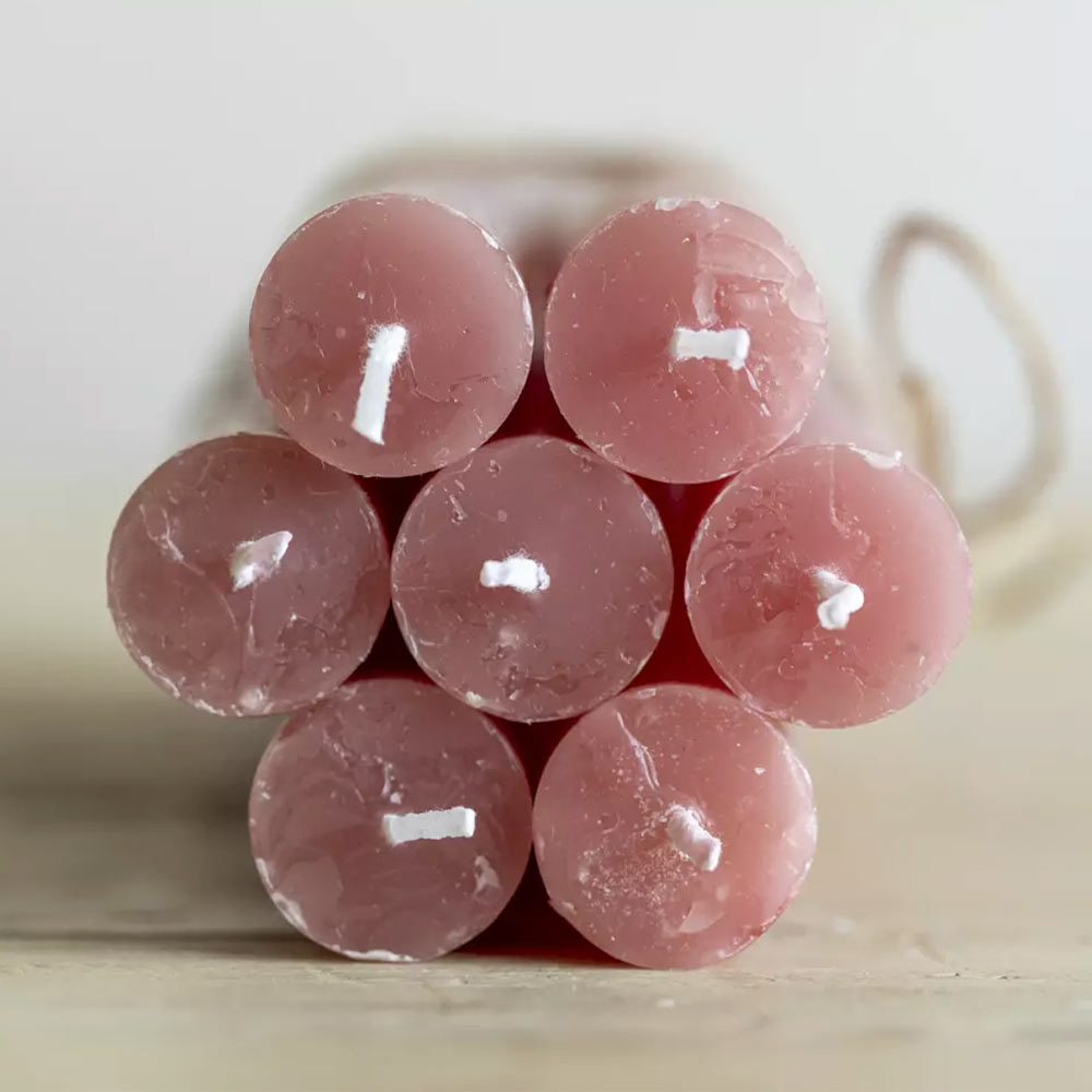 Rustic Dinner Candle - Dusky Pink in a bundle