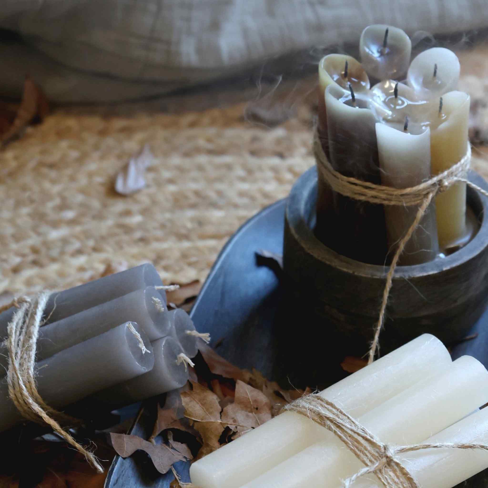 Rustic Short Dinner Candle - Coffee