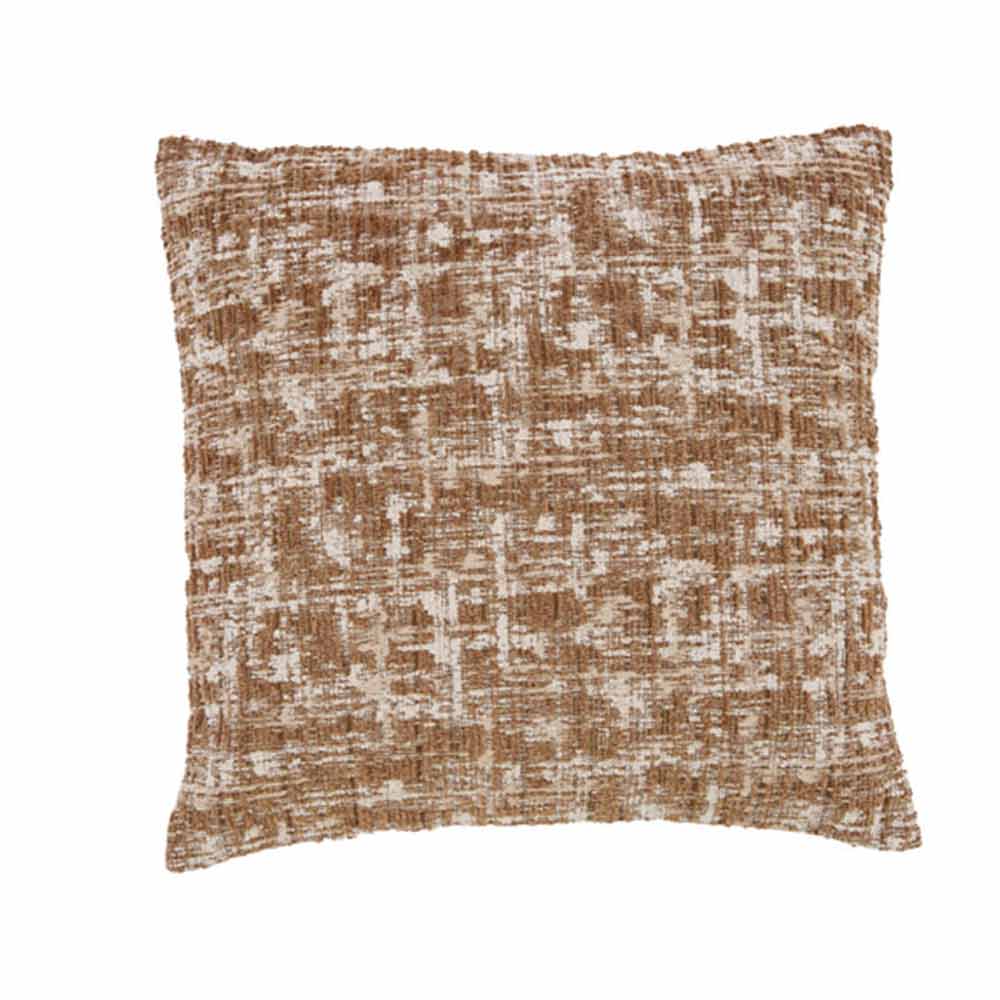 Salida Textured Square Cushion - Cream and Dark Brown