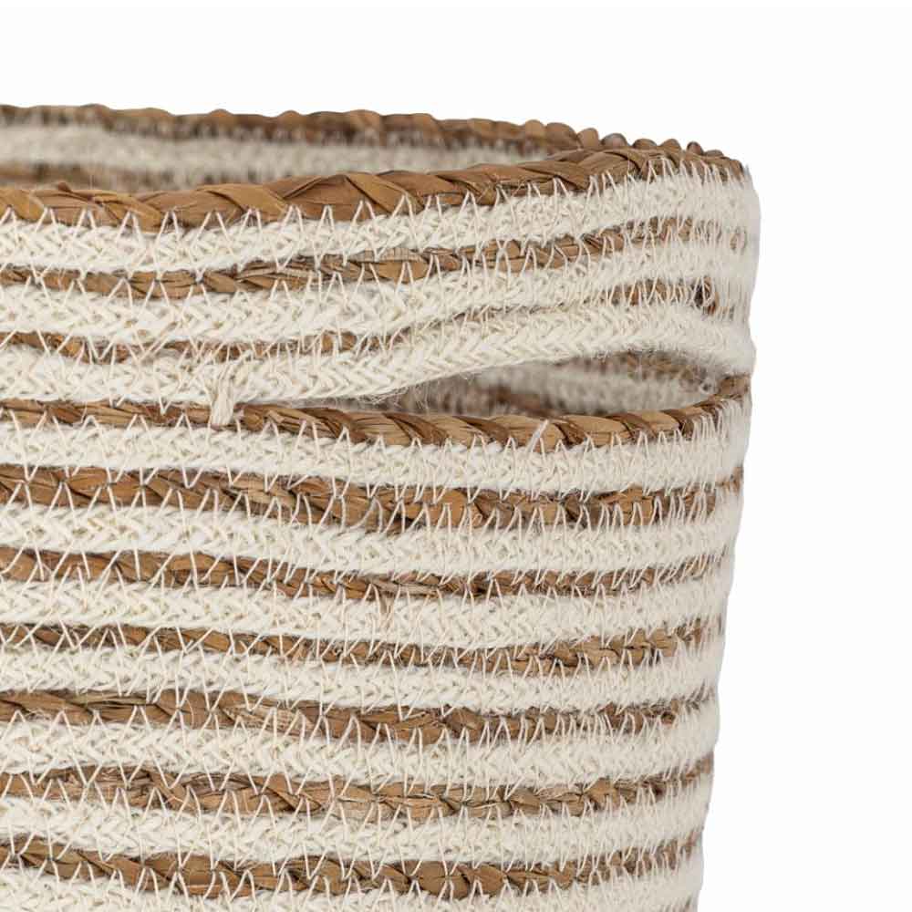 Selena White Jute Basket