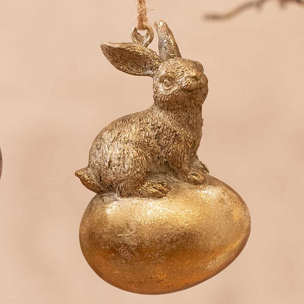 Selille Bunny Ornament, Light Gold