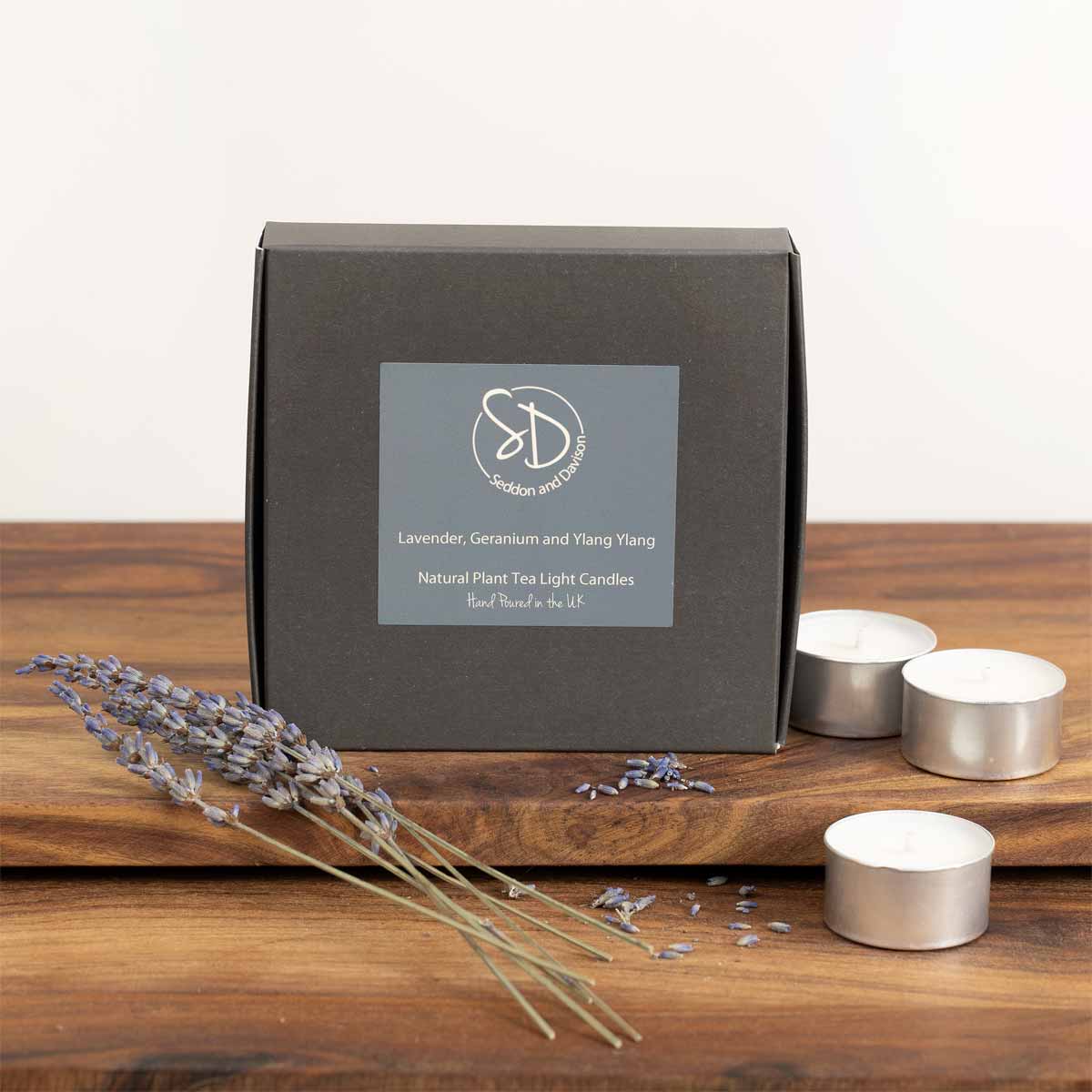 Set of 9 Scented Tealights  - Lavender, Geranium and Ylang Ylang