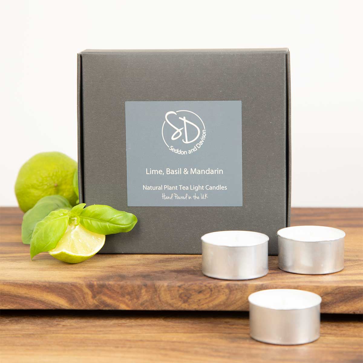 Set of 9 Scented Tealights  - Lime, Basil and Mandarin