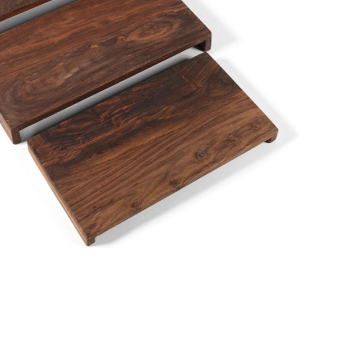 Small rectangular acacia wood display blocks, ideal for styling, serving, or elevating decor