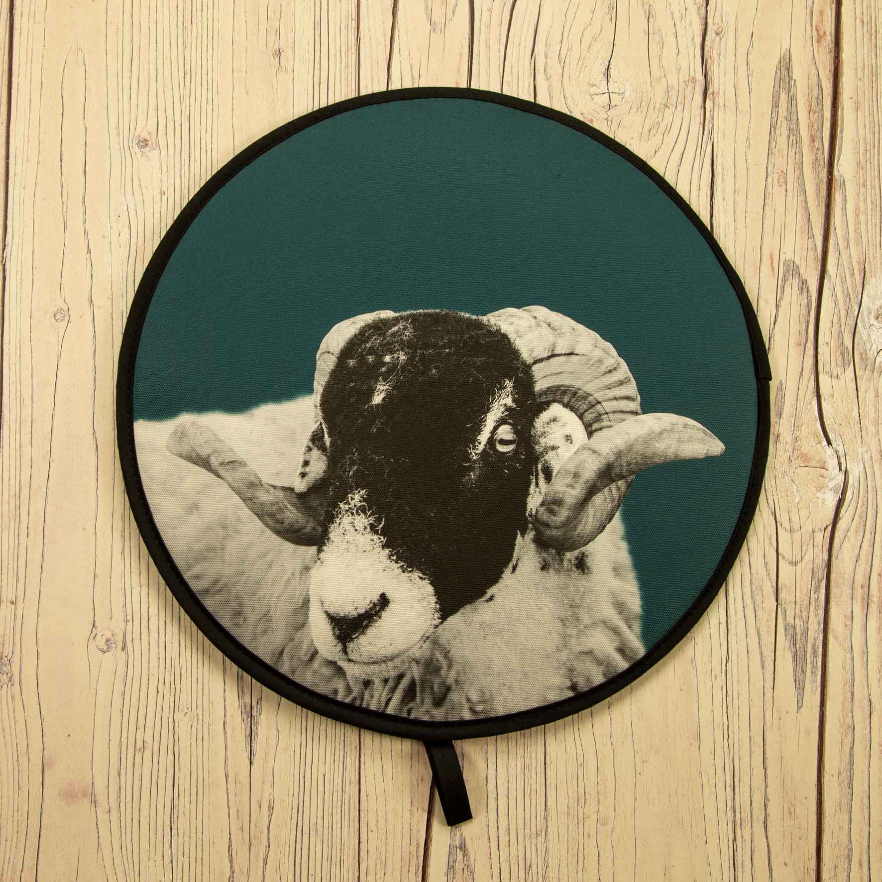 Sheep Chefs Pad for Aga Cooker - Teal Green