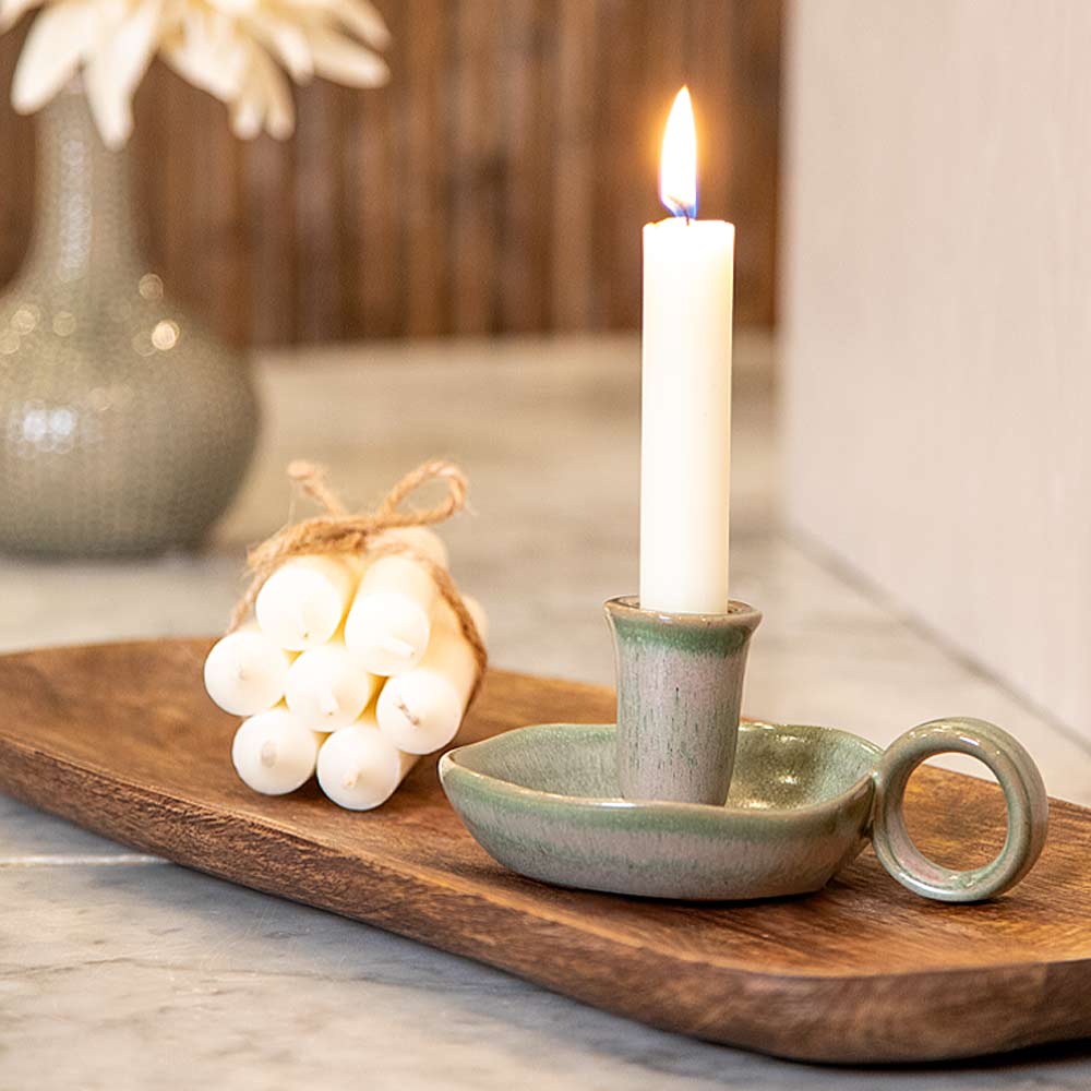 Short Dinner Candle - Mother of Pearl