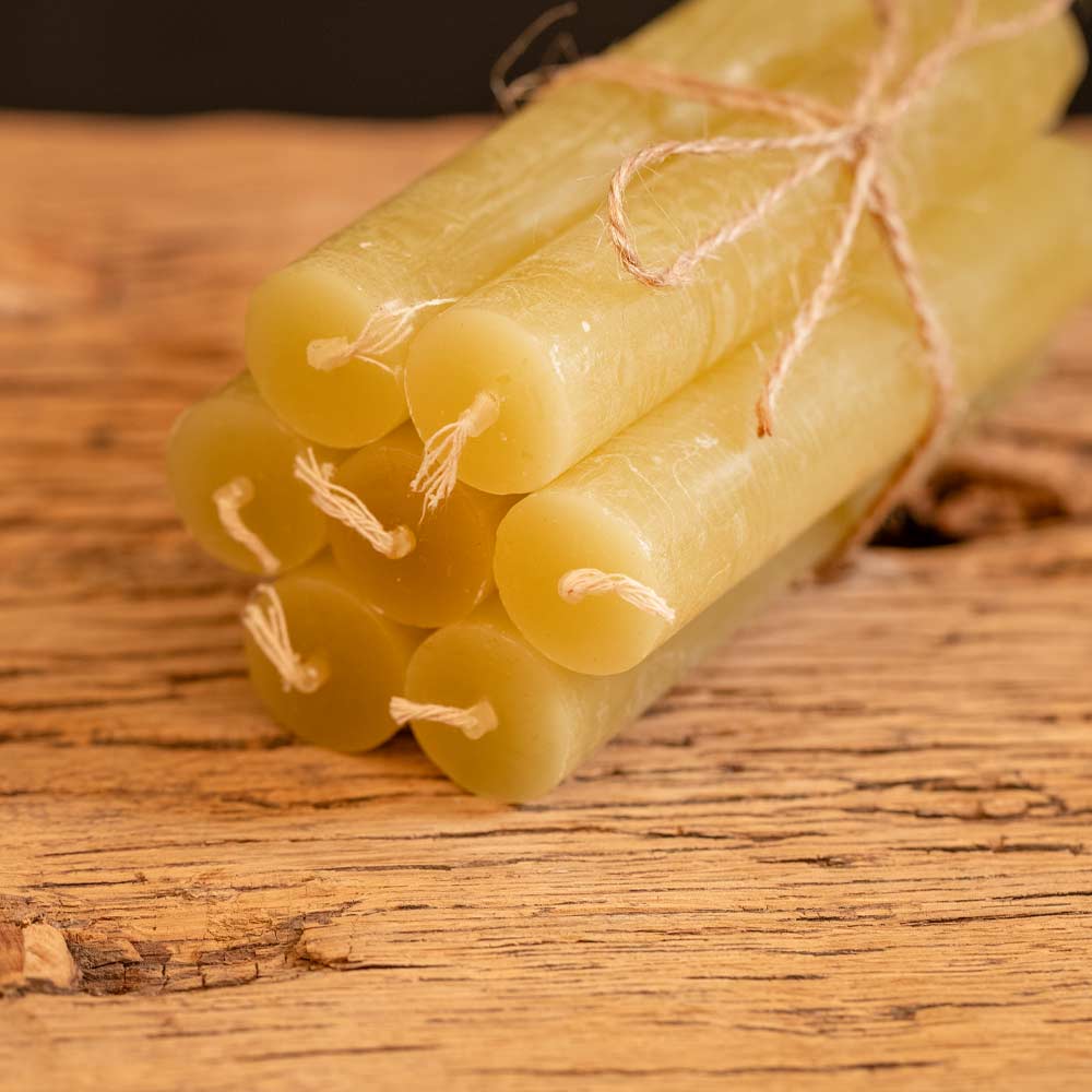 Short Rustic Dinner Candle - Moss