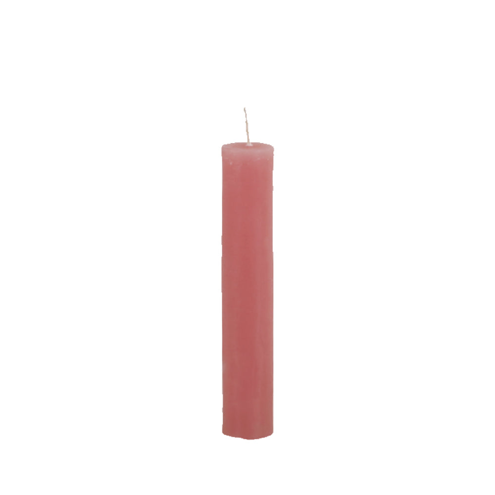 Short Rustic Dinner Candle - Raspberry