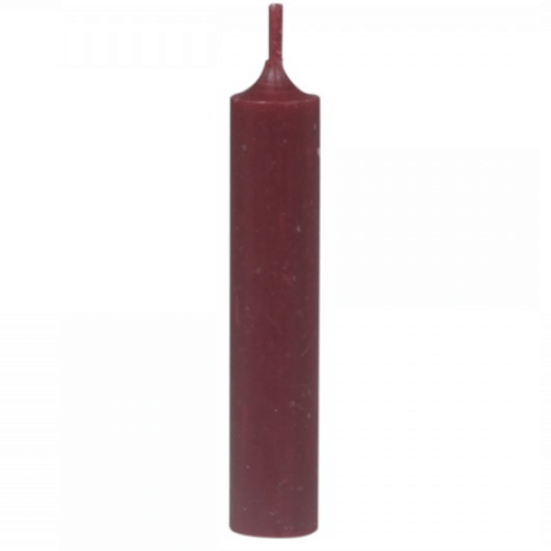 Short Dinner Candle - Dark Red