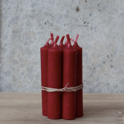 Short Dinner Candle Dark red