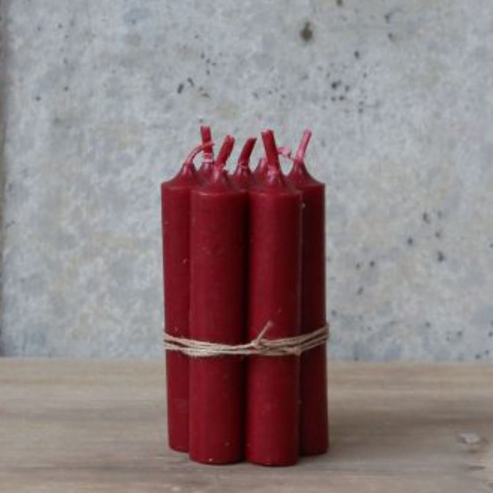 Short Dinner Candle - Dark Red