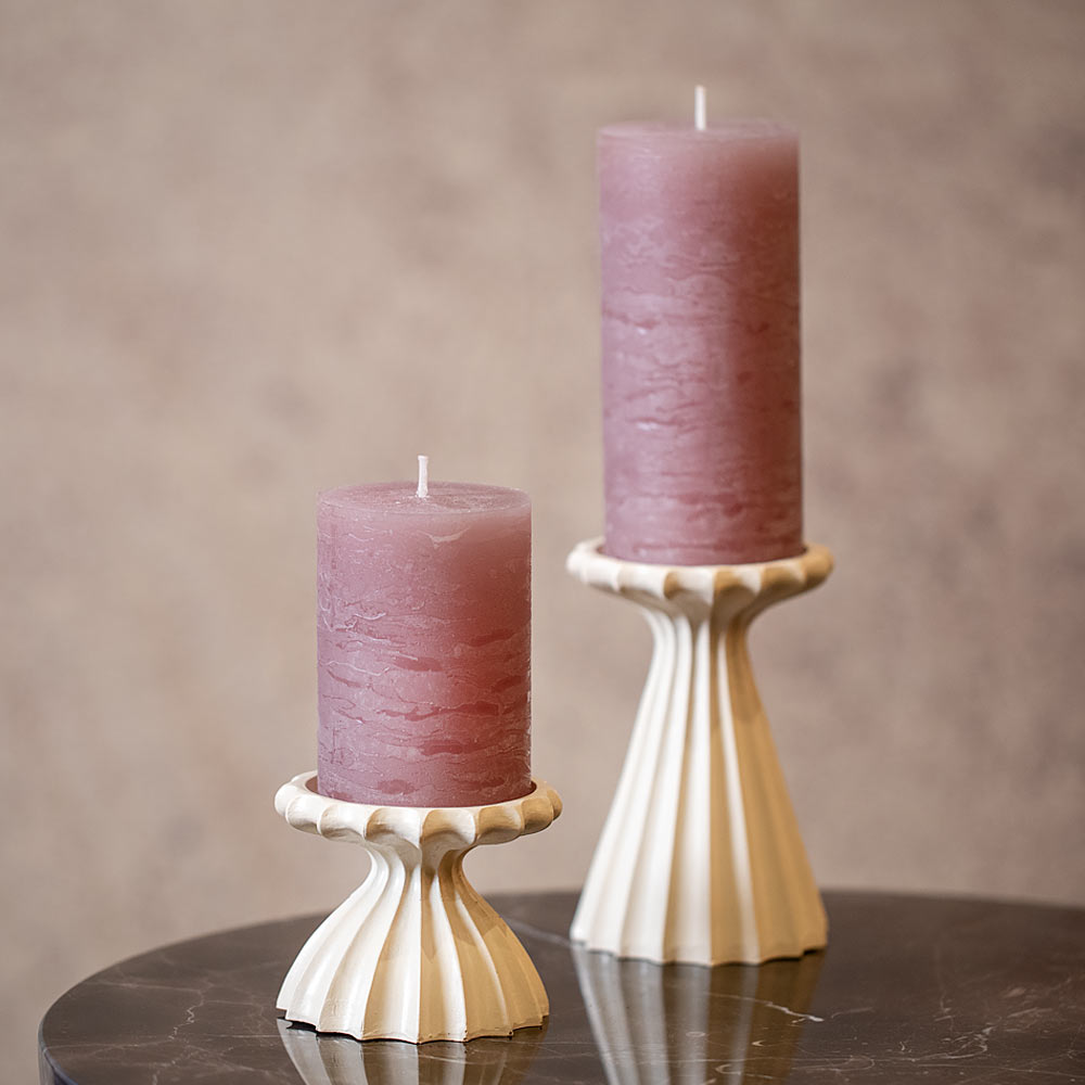 Sidari Cream Pillar Candle Holder