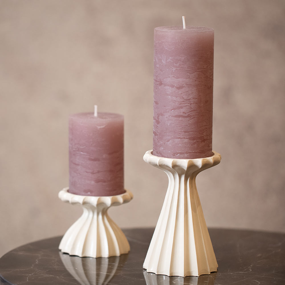 Sidari Cream Pillar Candle Holder
