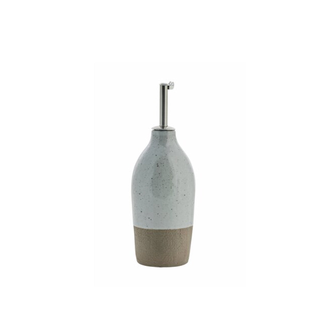 Small Joselinne Oil Bottle in Brown and Grey with a textured design on a white background