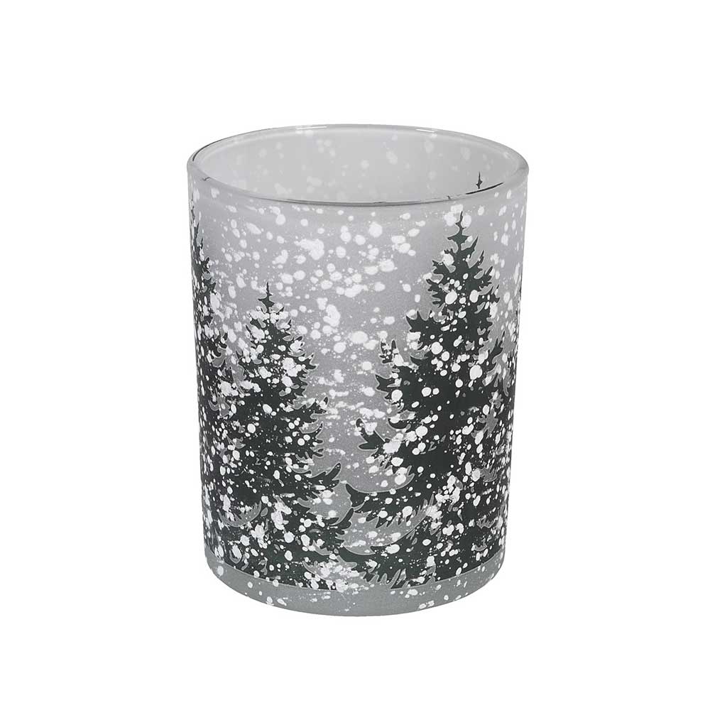 Snowy Trees Candle Holder - Small
