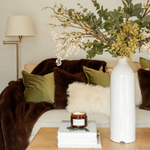 Square Cushion - Luxury Faux Fur - Chocolate