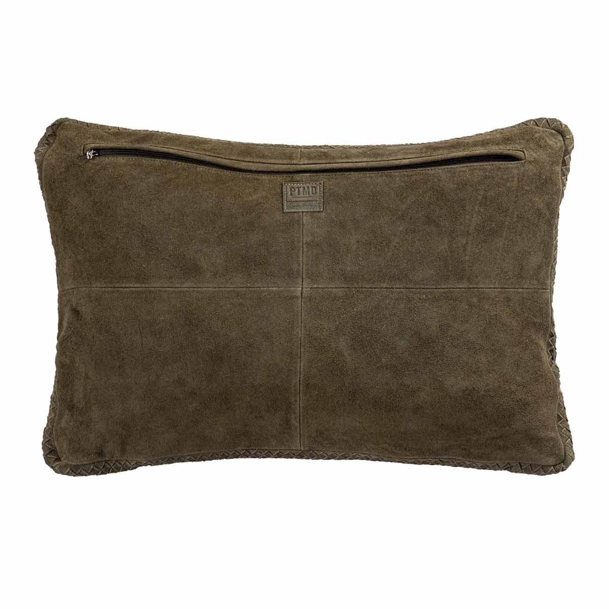 Suky Green Oblong Suede Cushion - Reverse view