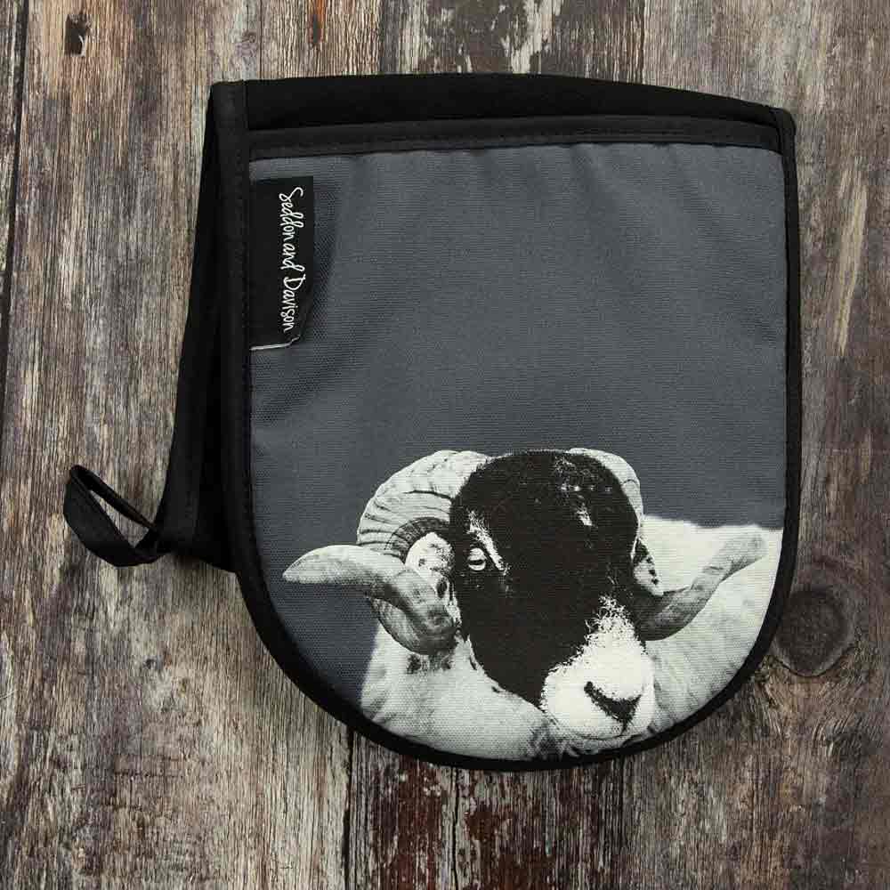 Swaledale Sheep Oven Gloves - Charcoal