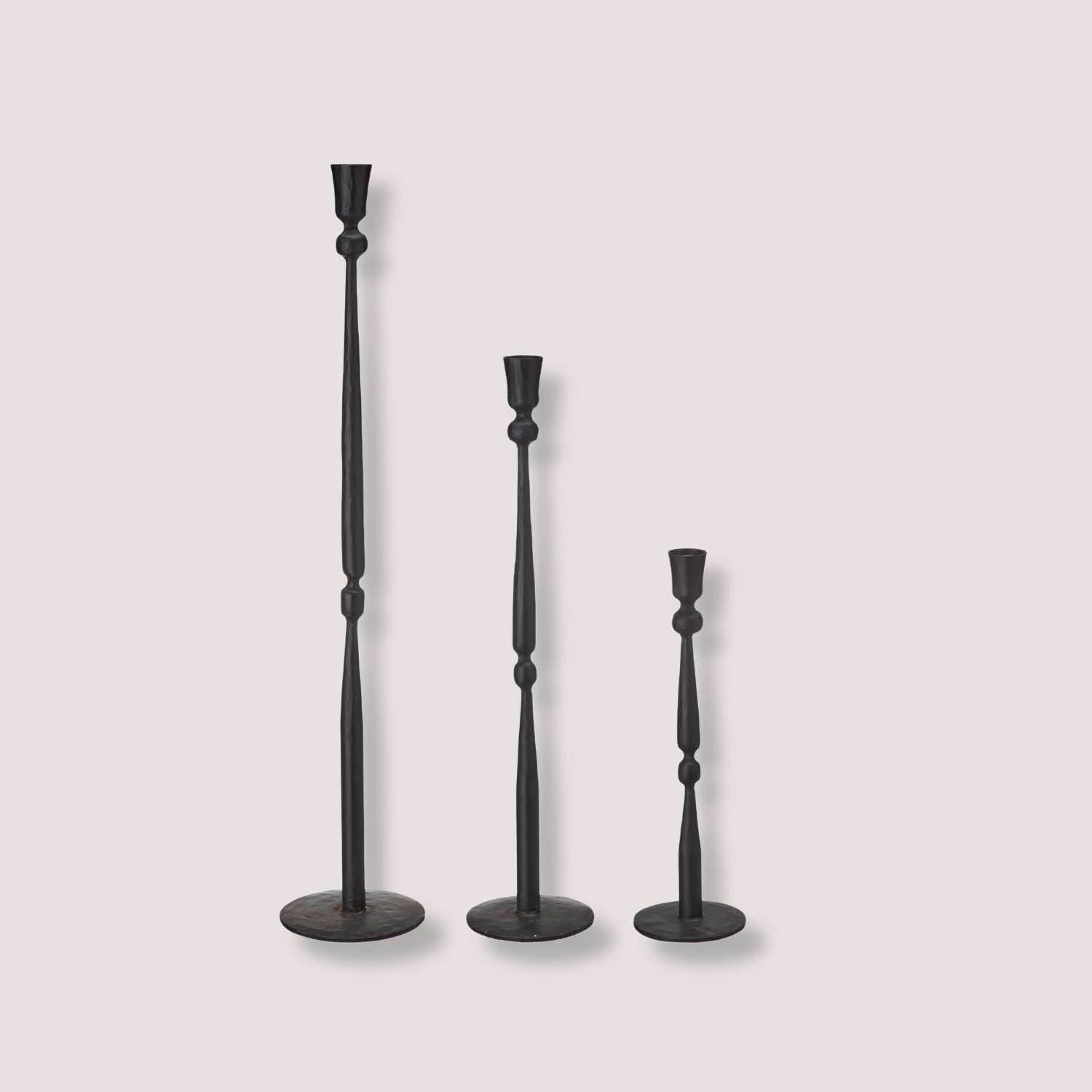 Tabitha Antique Black Candlesticks - Set of Three