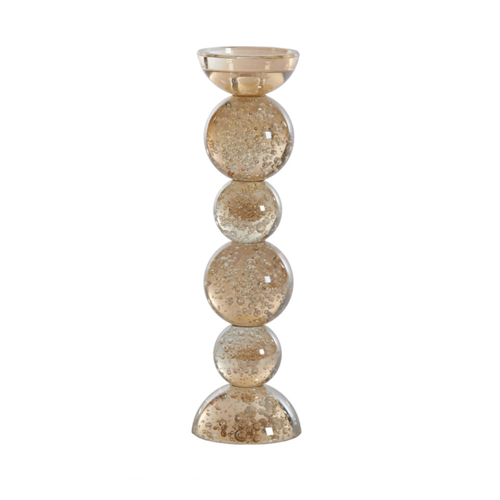 Tal Itinga Glass Bubble Candle Holder - Amber on white background