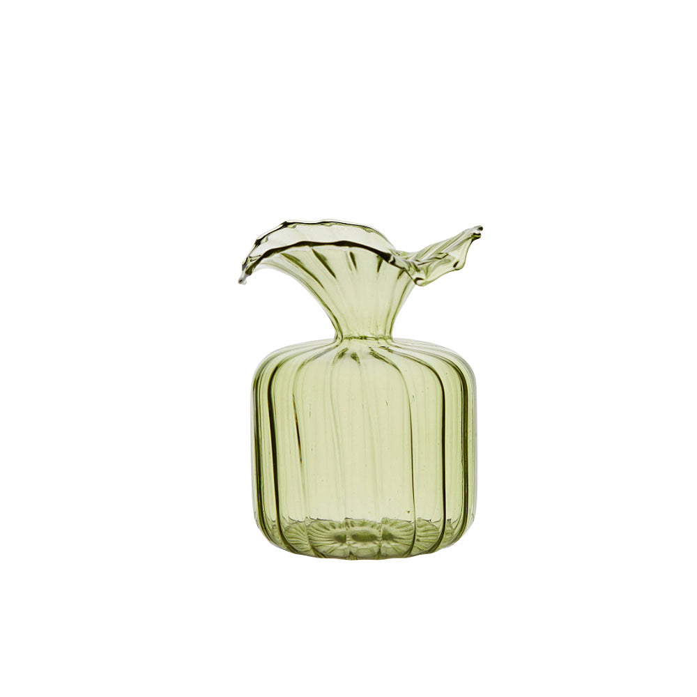Tea Mini Green Glass Bud Vases
