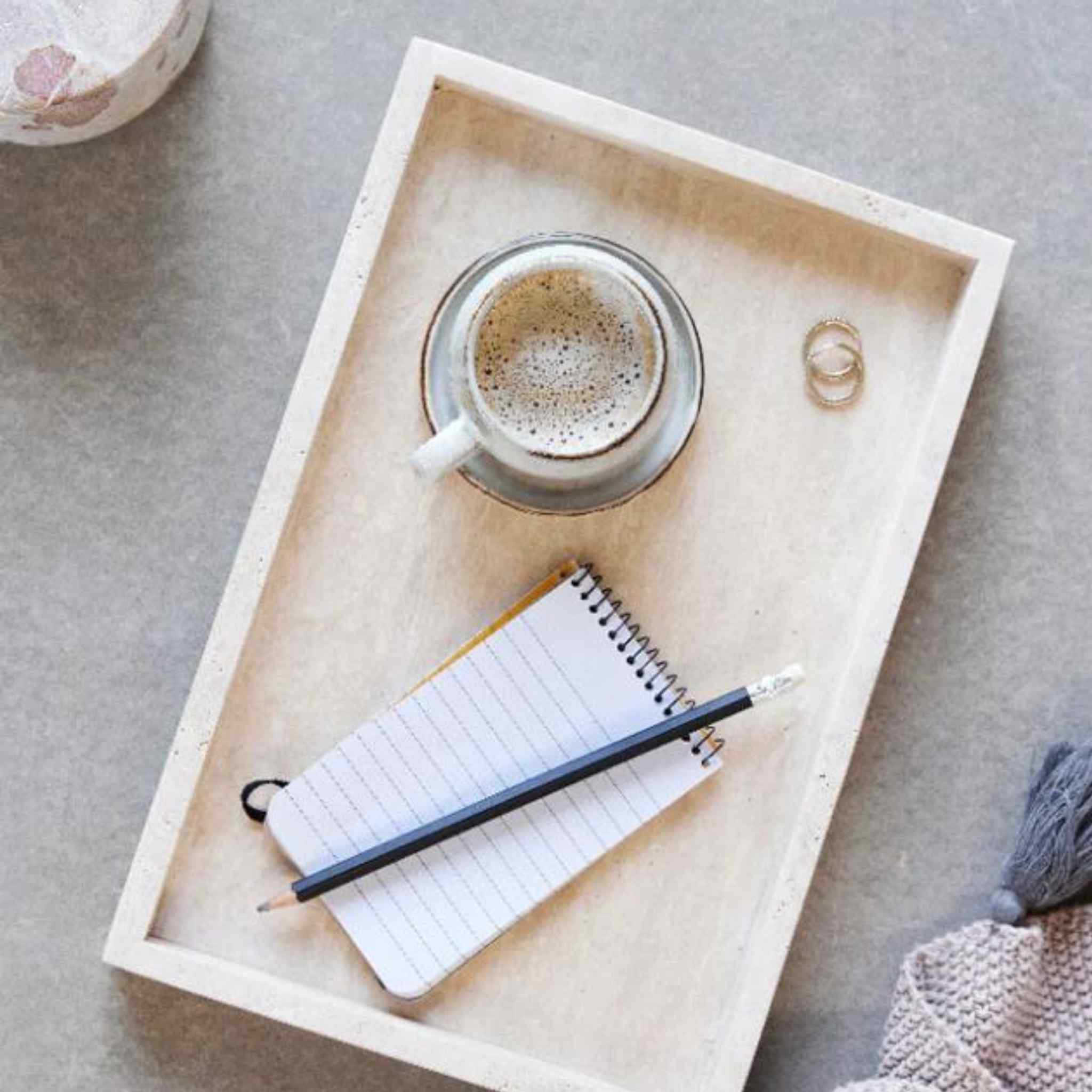 Travina Marble Tray - Linen Colour