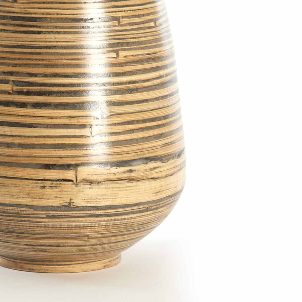Tulua Bamboo Decorative Vase - Close up of textured bottle design