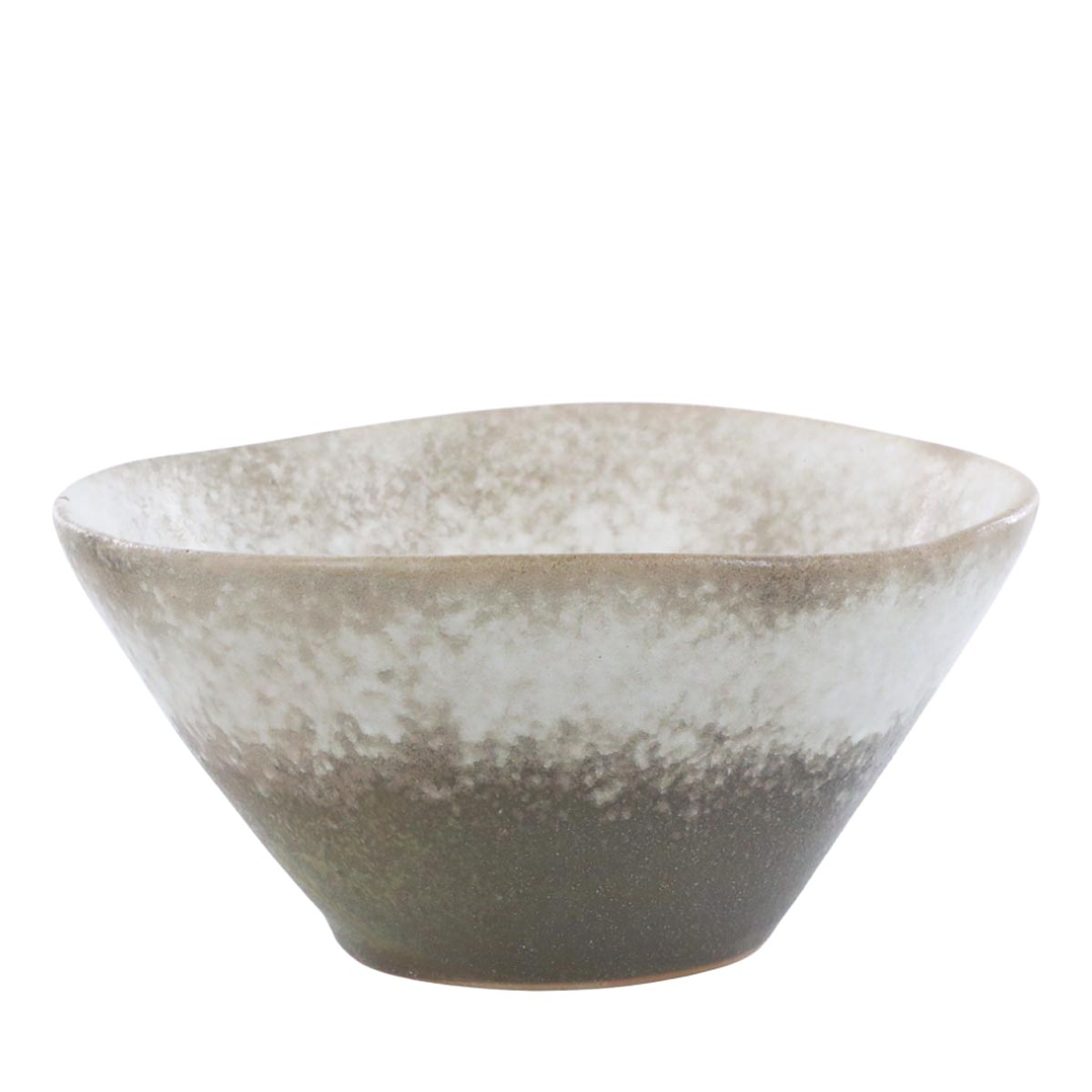 Large Valence Porcelain Bowl in Walnut with handmade reactive glaze