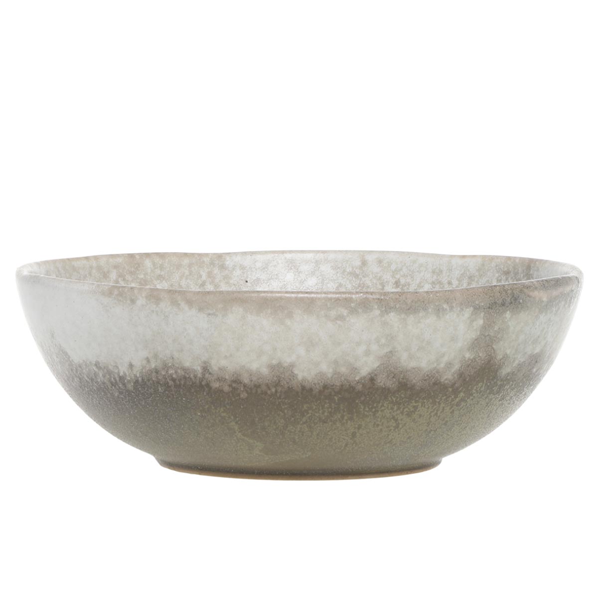 Valence Round Porcelain Serving Bowl in Walnut glaze – Large size, reactive finish