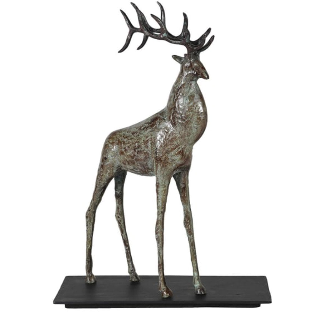 Verdigris Moose Sculpture