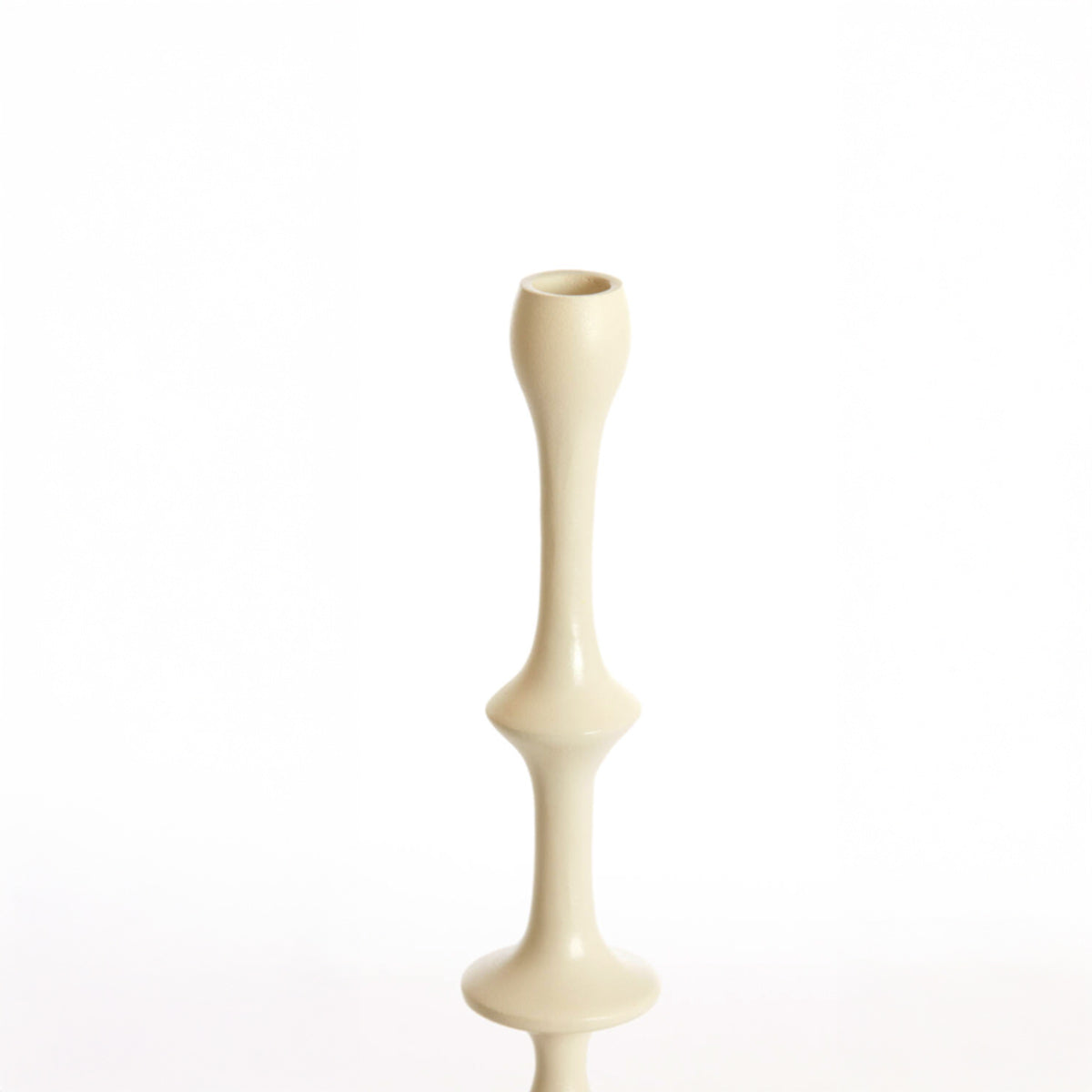 Vicari Cream Dinner Candlestick - close up of top