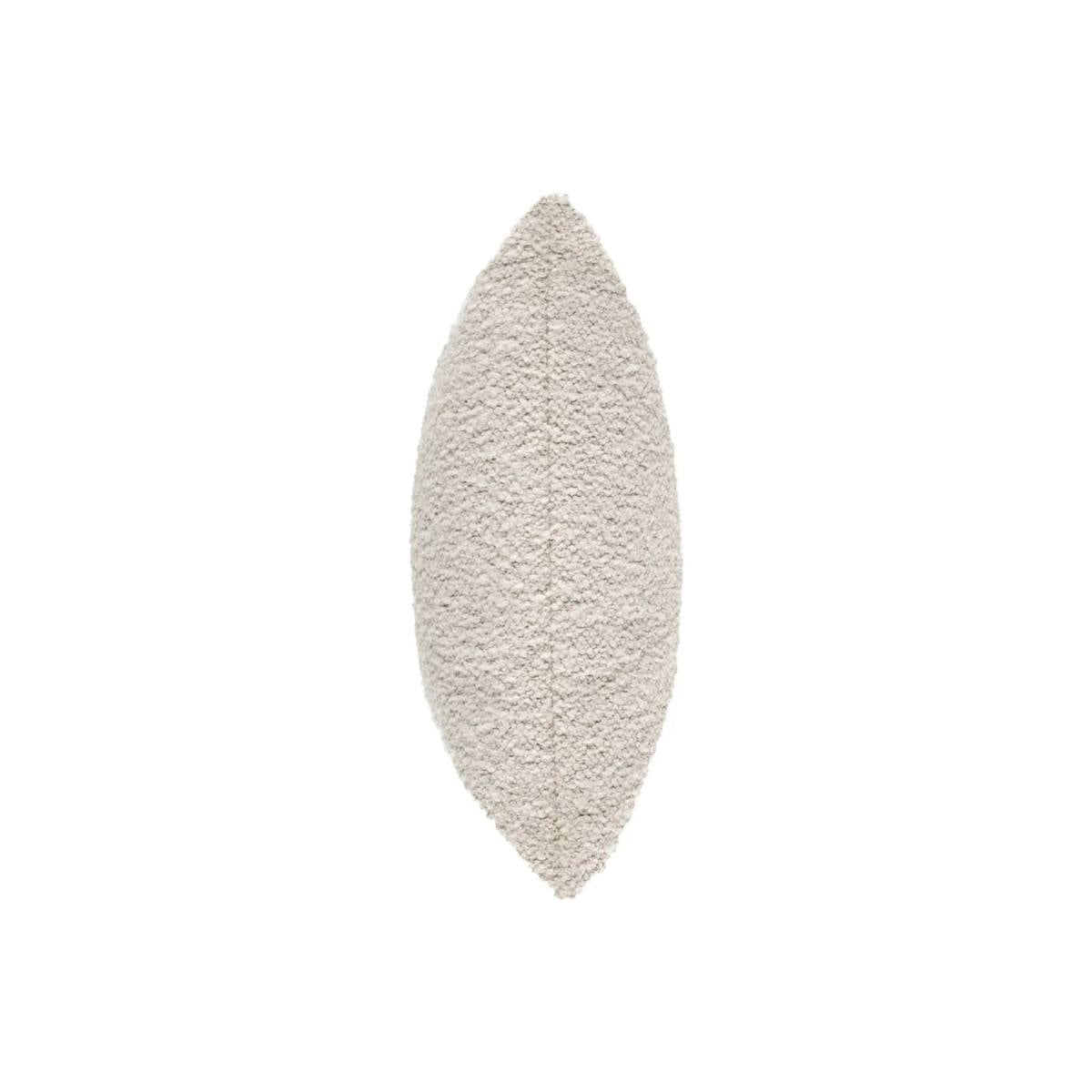 Zylo Natural Bouclé Cushion – large handmade cushion - side view on white background