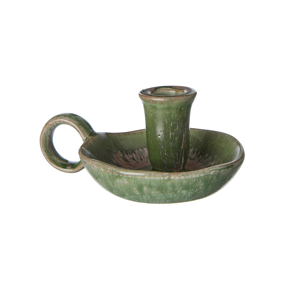 Manda Green Porcelain Candle Holder