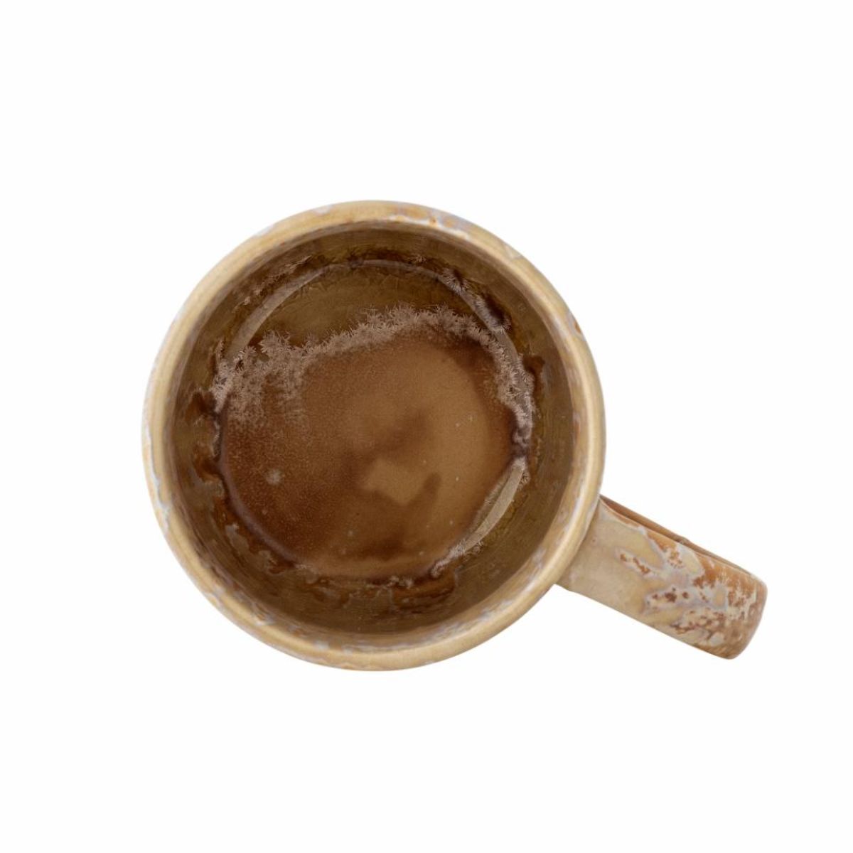 Milani stoneware mug with natural reactive glaze - top view