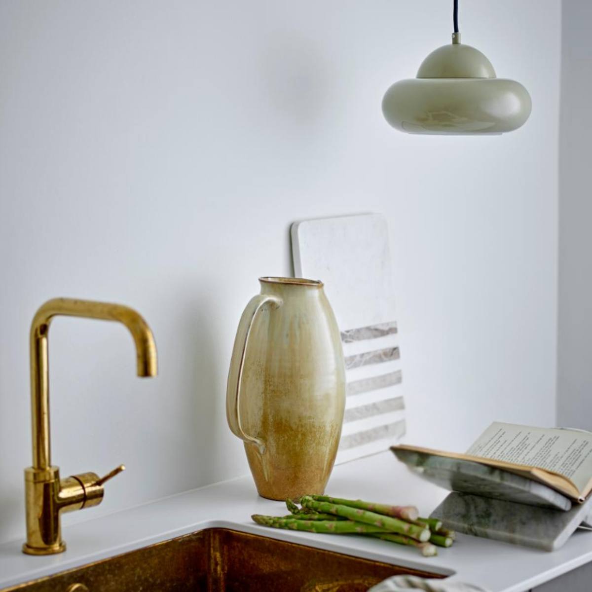 Saskia jug styled in a kitchen with neutral Nordic decor