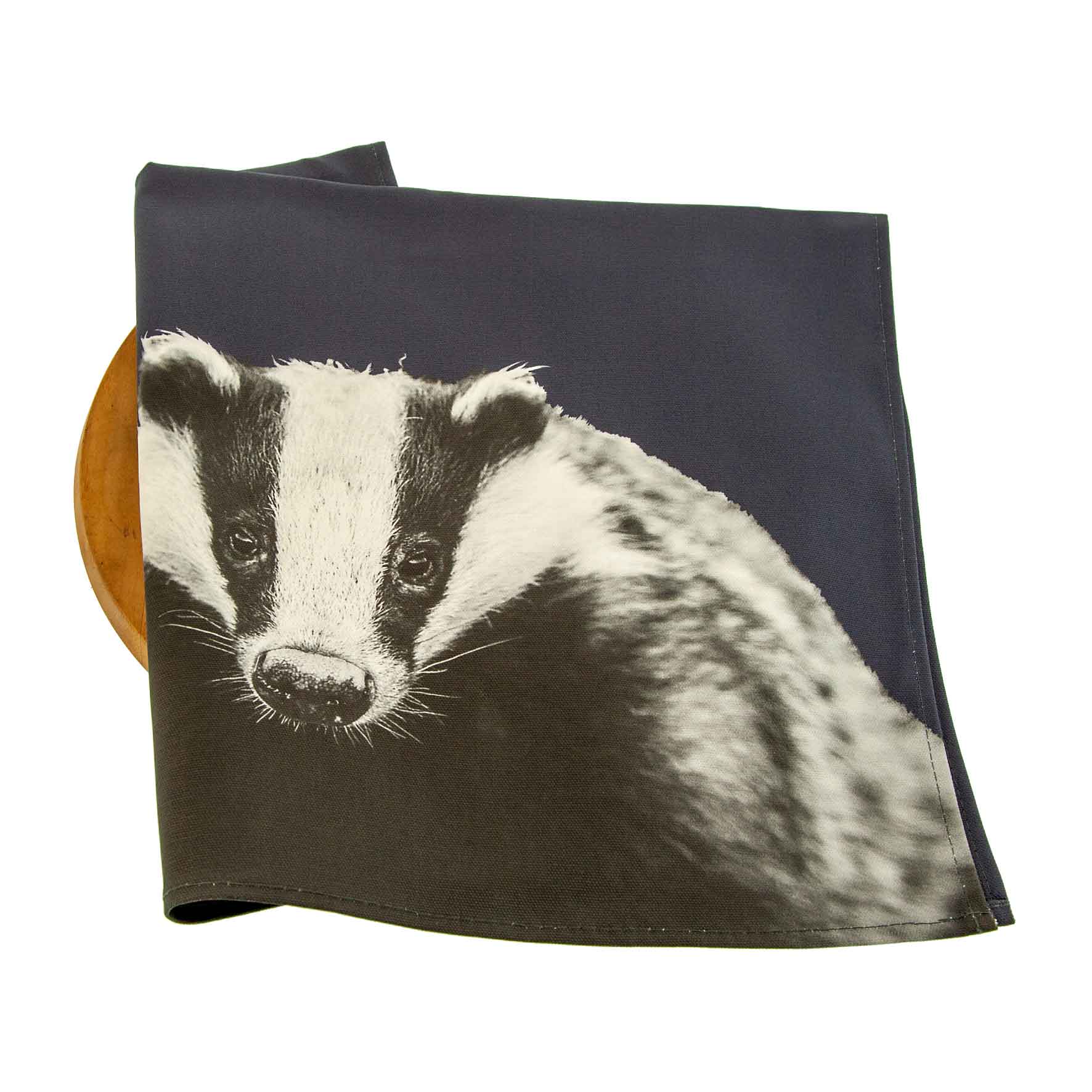 Badger Tea Towel - Blackberry