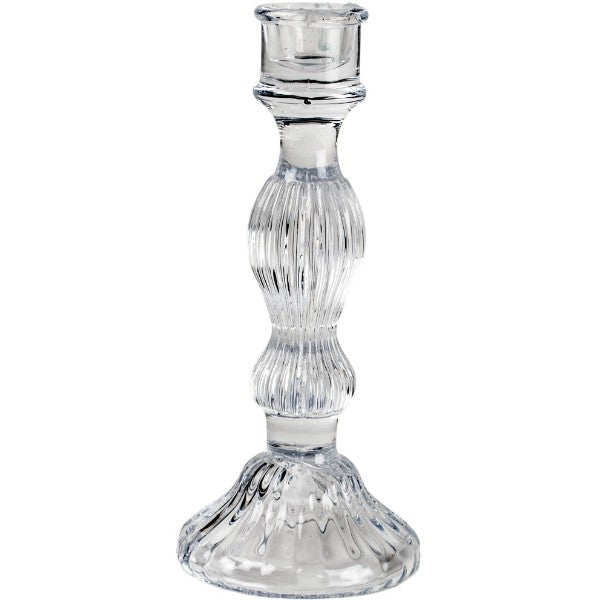 Bella Clear Glass Tall Candlestick