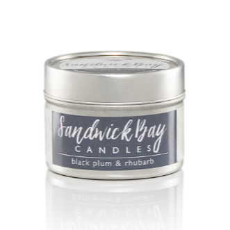Black Plum and Rhubarb Travel Candle - Sandwick Bay