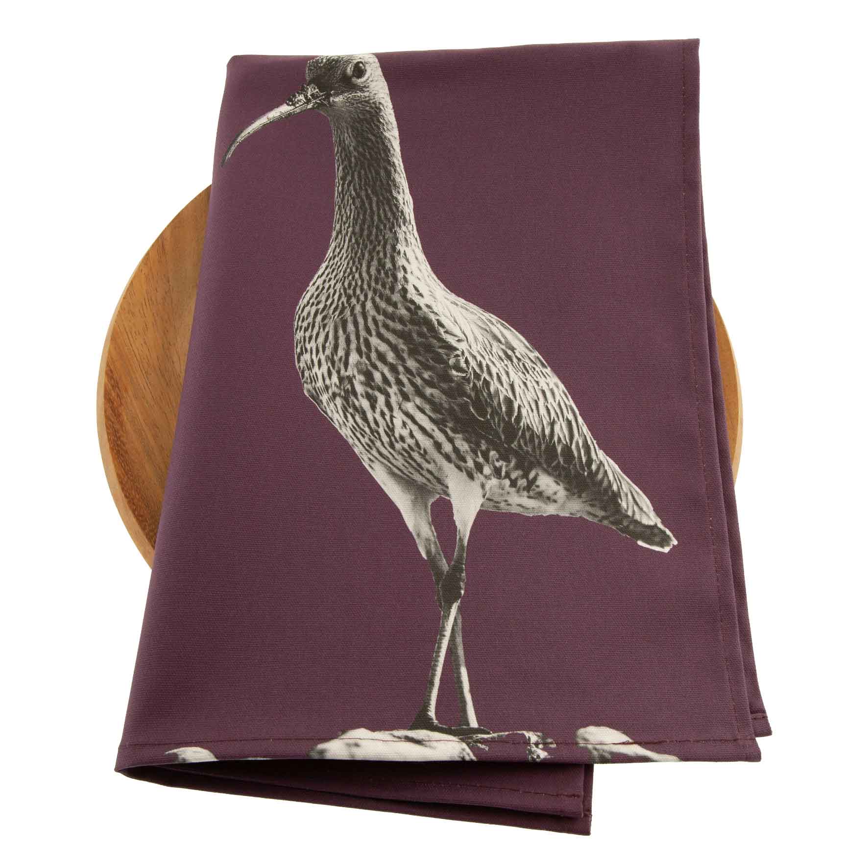 Curlew Tea Towel - Mulberry