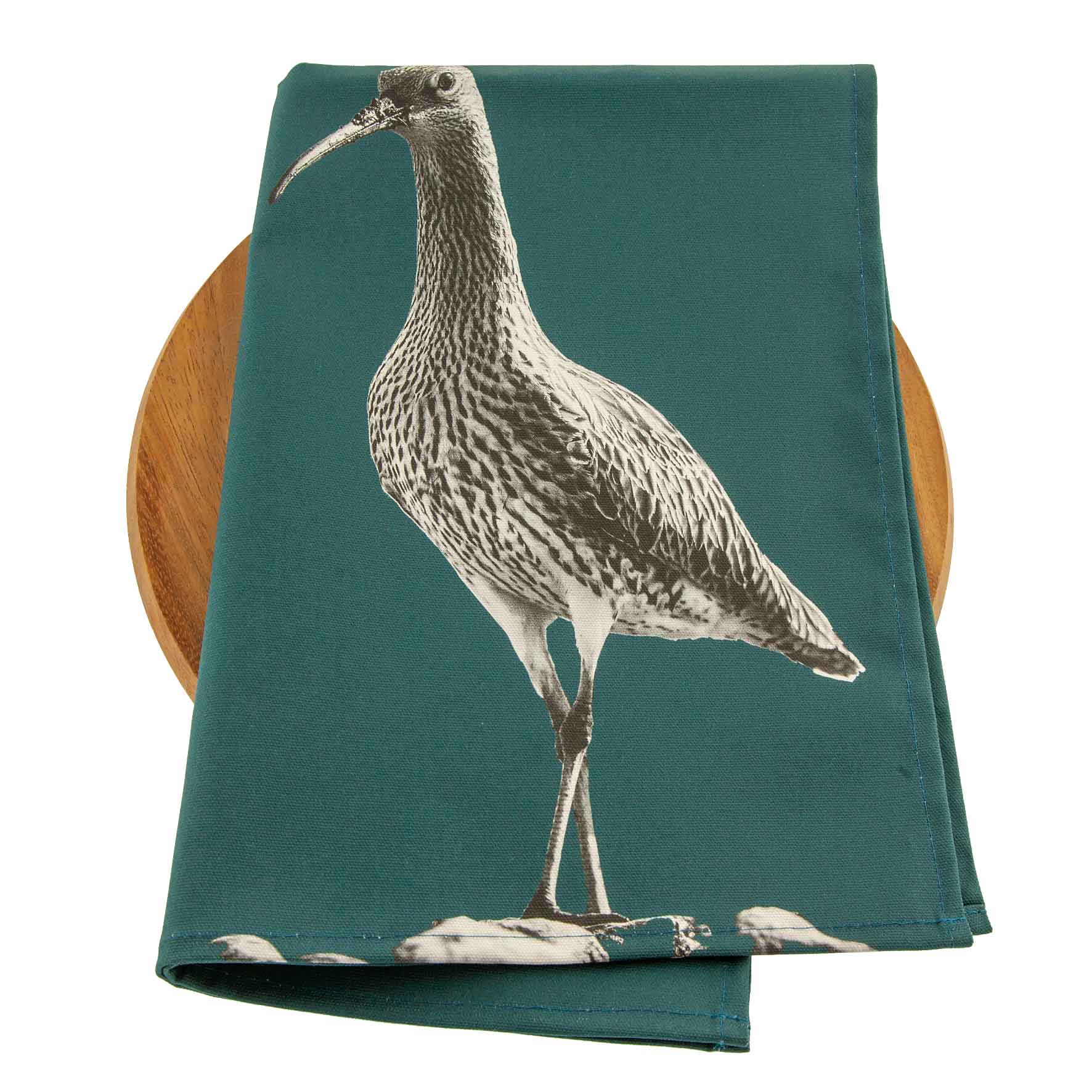 Curlew Tea Towel - Teal Green