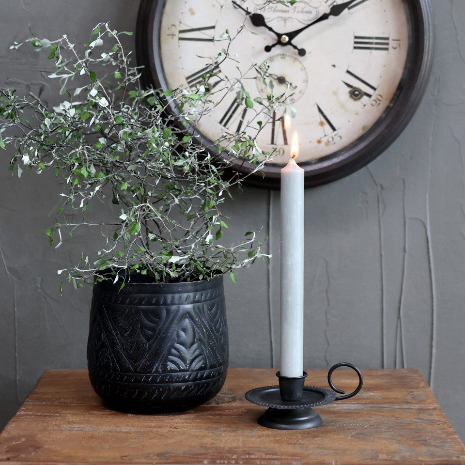 Dinner candles - pale grey